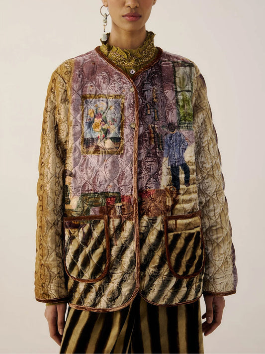 QUILTED JACKET- LIVING ROOM PRINT MULTI