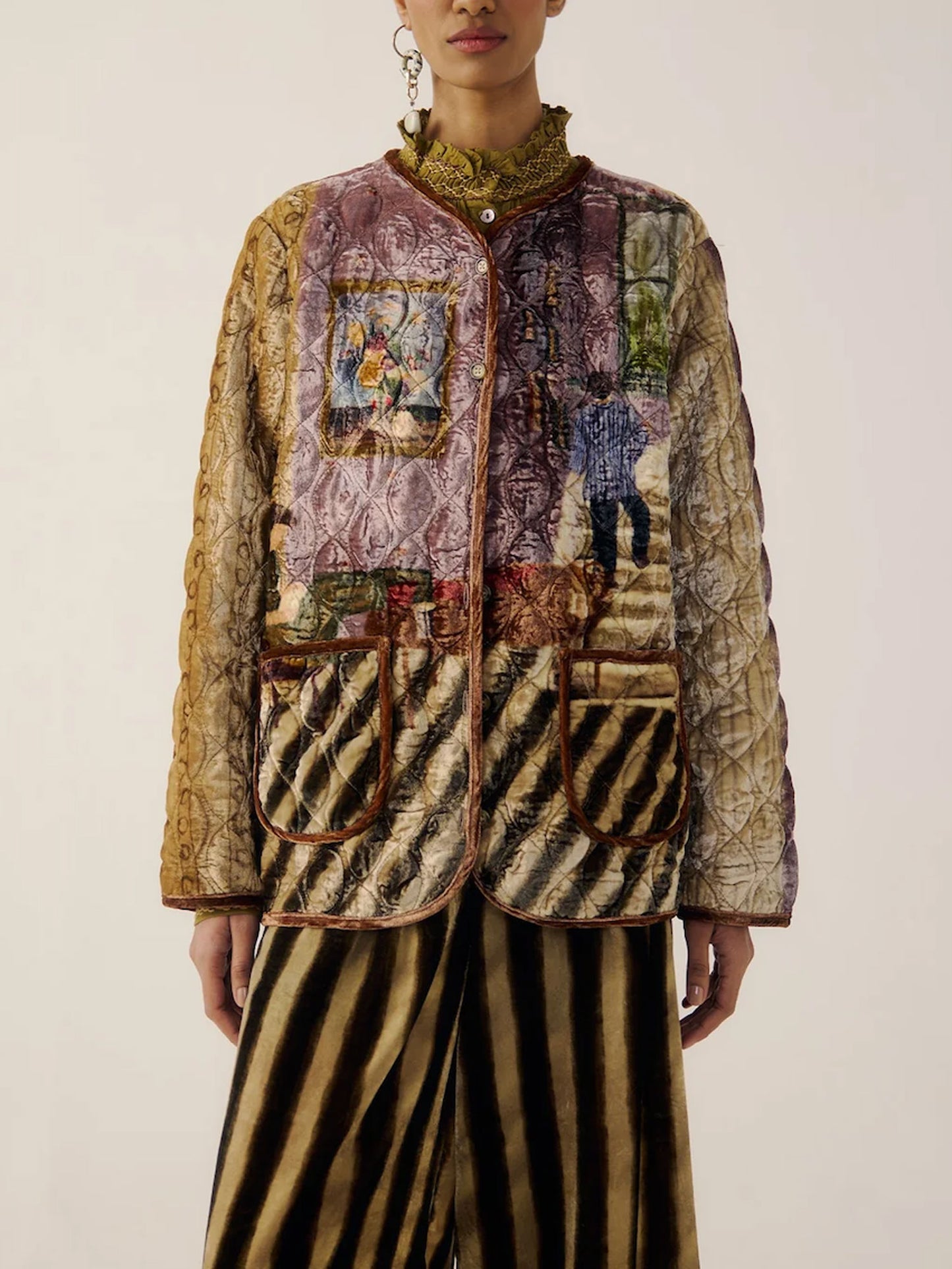 QUILTED JACKET- LIVING ROOM PRINT MULTI