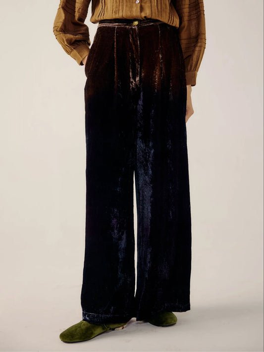 LOUNGE PANTS VELVET BROWN PURPLE