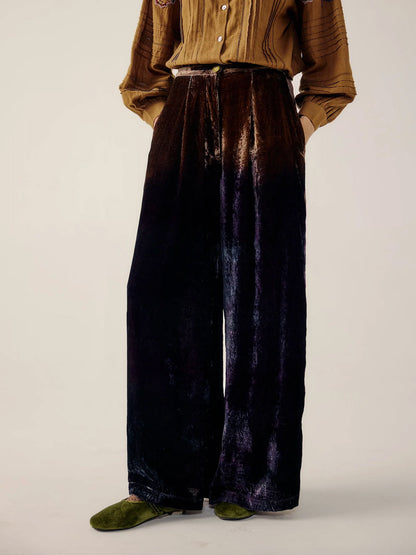 LOUNGE PANTS VELVET BROWN PURPLE