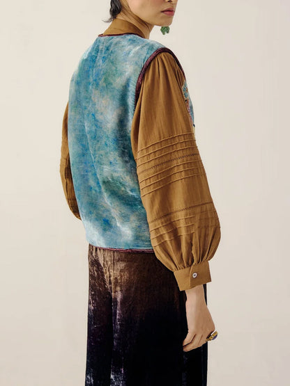 NEW VEST APPLIQUE GILET SEA SHORE