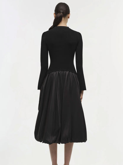 KENLIE LS KNIT DRESS BLACK