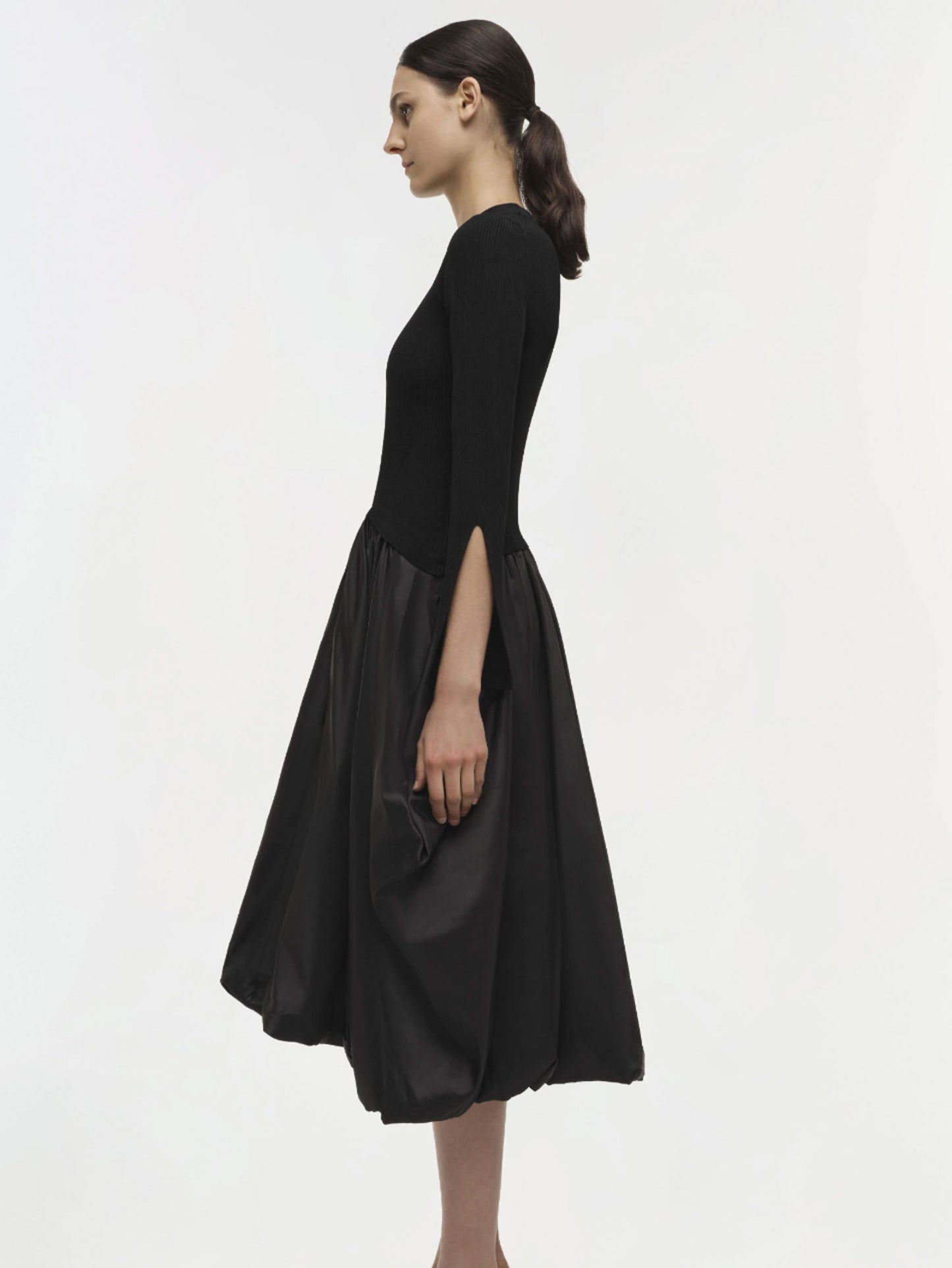 KENLIE LS KNIT DRESS BLACK