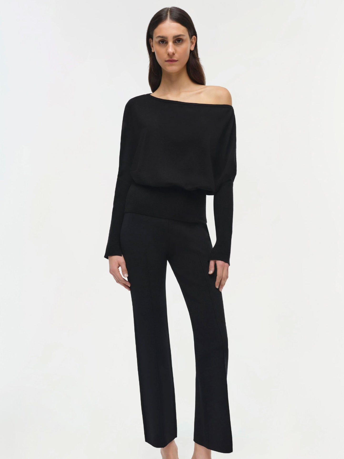 LAVINA DRAPED KNITWEAR BLACK