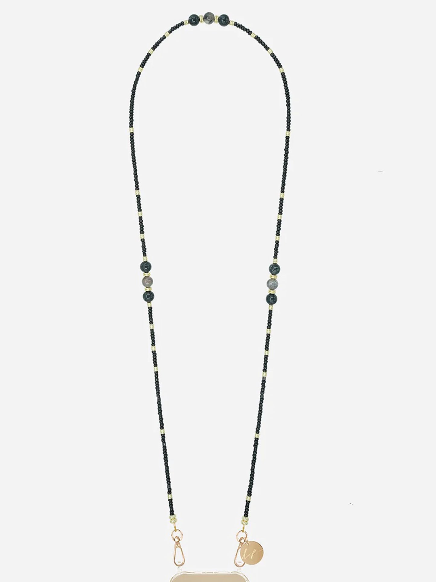 IRIS PHONE CHAIN PERLES BLACK - 120CM