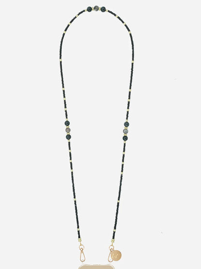 IRIS PHONE CHAIN PERLES BLACK - 120CM