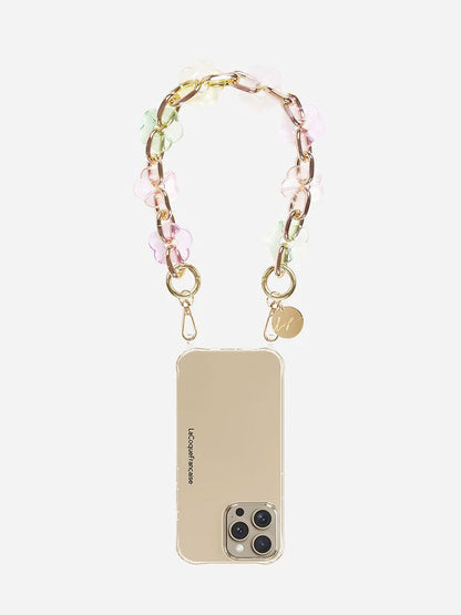 CASSY CHAÎNE DE TÉLÉPHONE FLEURS PASTEL - 40CM