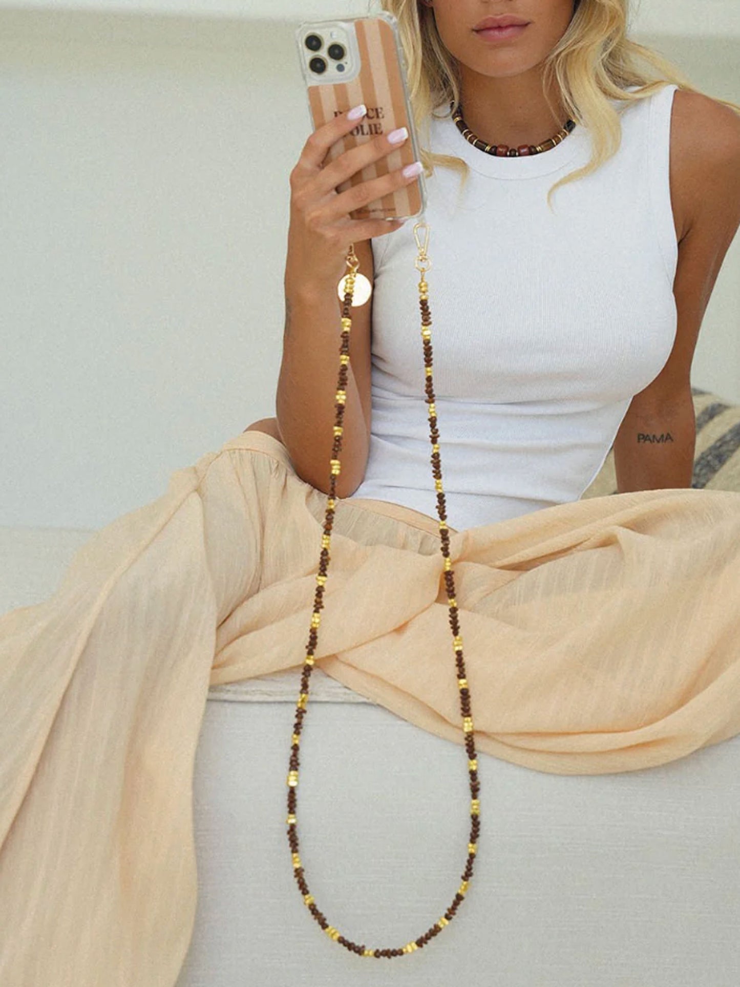 LIVIYA PHONE CHAIN MARRON - 120CM