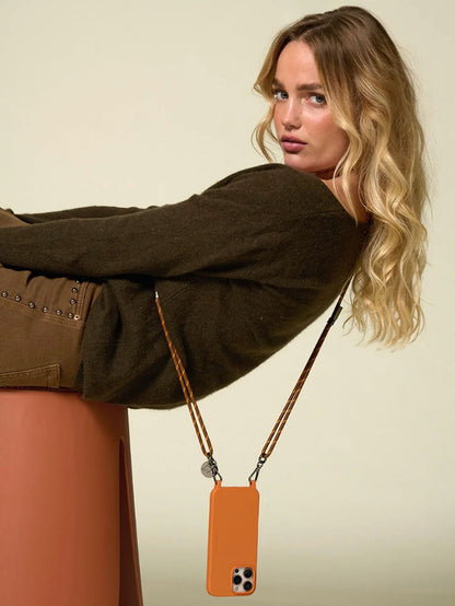 LIAM PHONE CORD MAROON ORANGE - 120CM