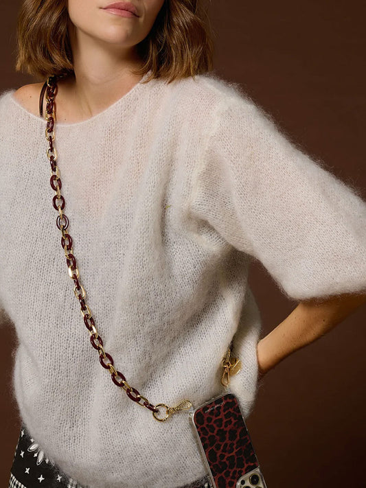 CASSY PHONE CHAIN BORDEAUX - 120CM