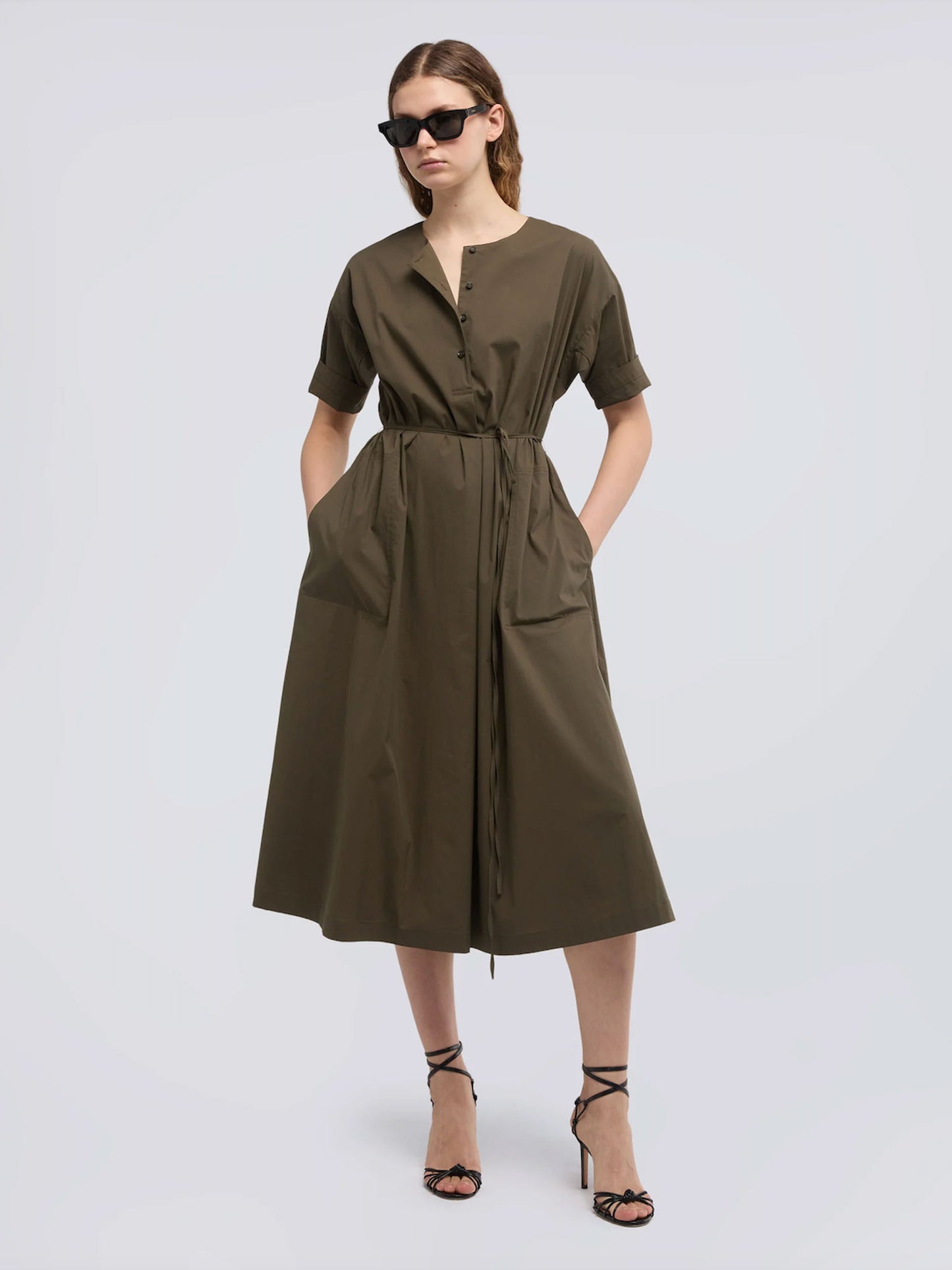 ABITO SS COTTON DRESS MILITARY