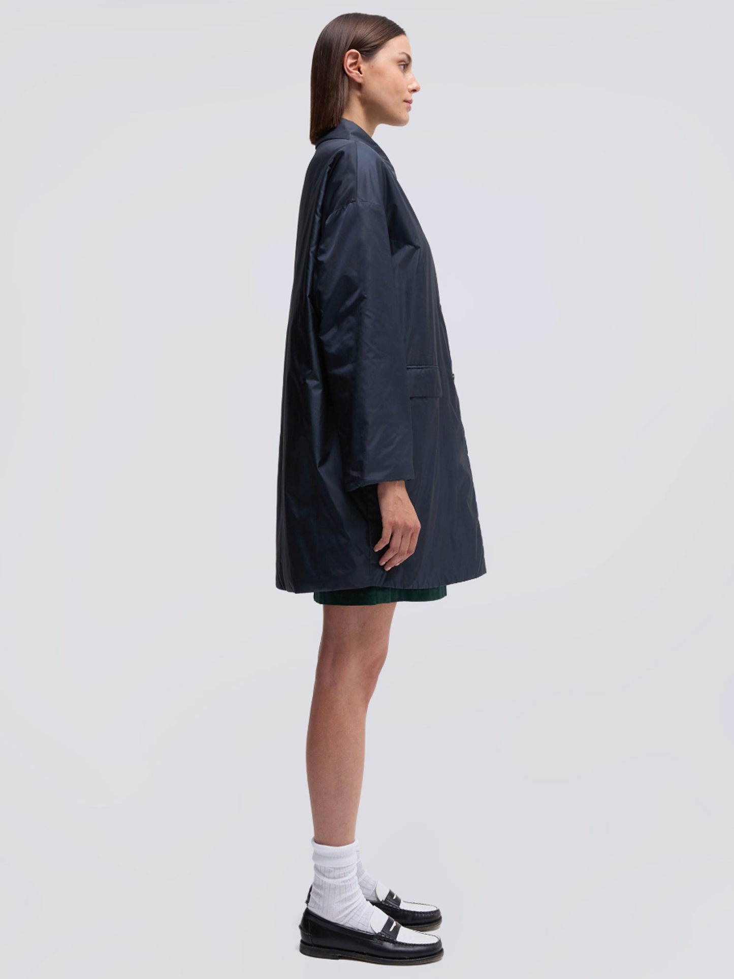 CLASSIC NAVY NYLON COAT