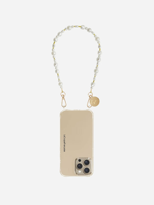 MELIA PHONE CHAIN WHITE PEARL - 40CM