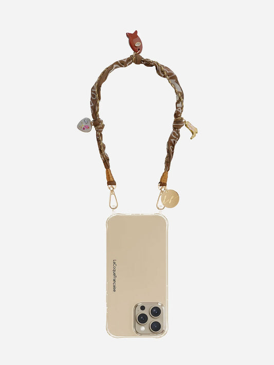 LAIA PHONE CHAIN CHARMS BROWN - 40CM