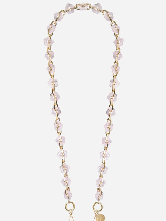CASSY PHONE CHAIN FLEURS ROSE - 120CM