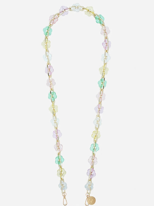 CASSY PHONE CHAIN FLEURS PASTELS - 120CM