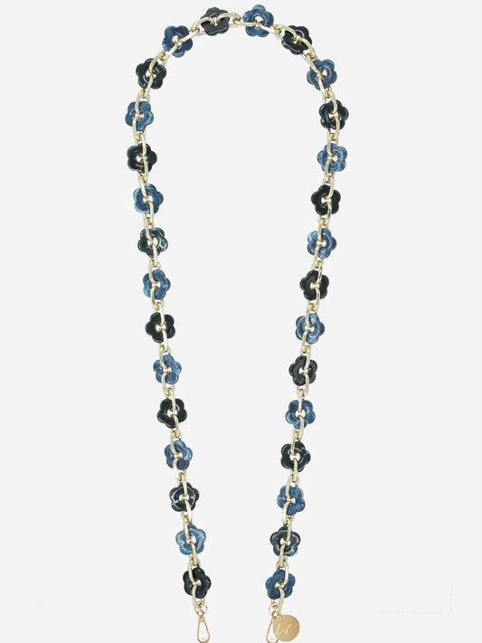 CASSY PHONE CHAIN FLEURS BLUE - 120CM