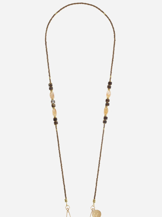 Phone chain with beads on a white background