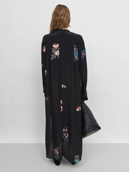 MARTINI SHIRT-DRESS BLACK/FLORAL