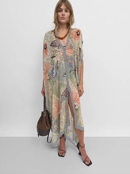 AGAVE FLORAL SILK DRESS FLORAL