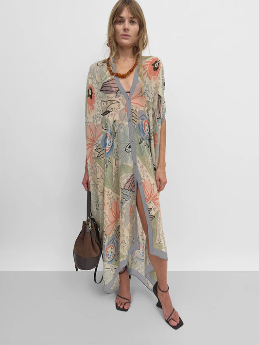AGAVE FLORAL SILK DRESS FLORAL