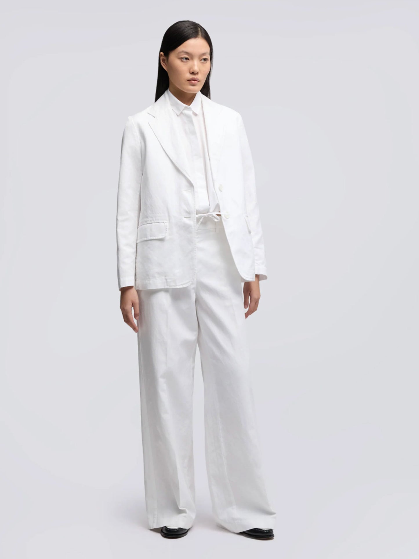 GIACCA WHITE COT/LIN JACKET WHITE