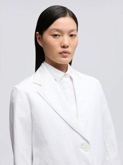 GIACCA WHITE COT/LIN JACKET WHITE