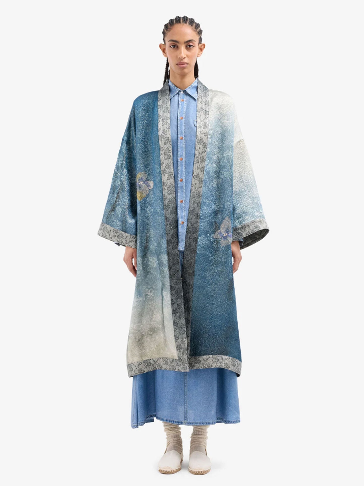 KIMONO JACKET LUREX FLORAL