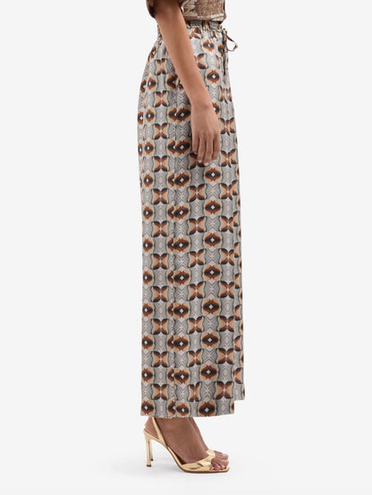 ALOE ABSTRUCT PRINT PANTS GREY BROWN