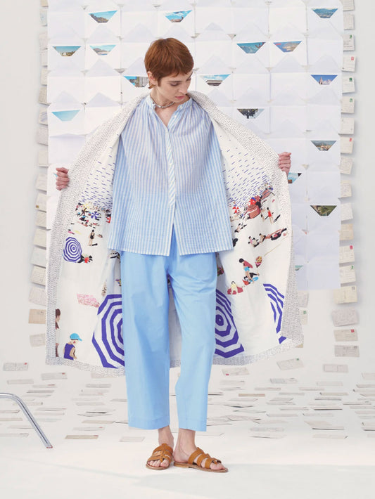 REVERS SILK COAT DONIV WHITE MULTI