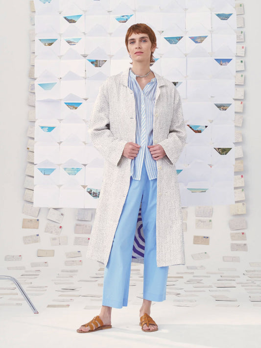 REVERS SILK COAT DONIV WHITE MULTI