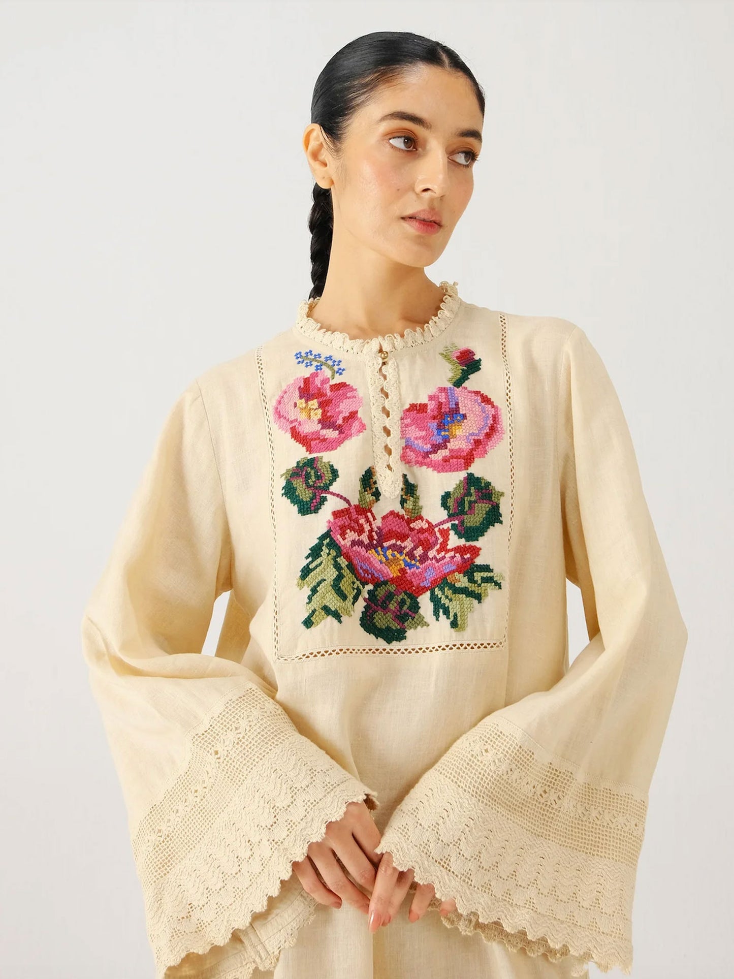 JOLENE DRESS- IVORY ROSE