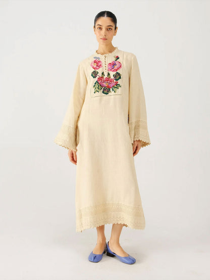 JOLENE DRESS- IVORY ROSE