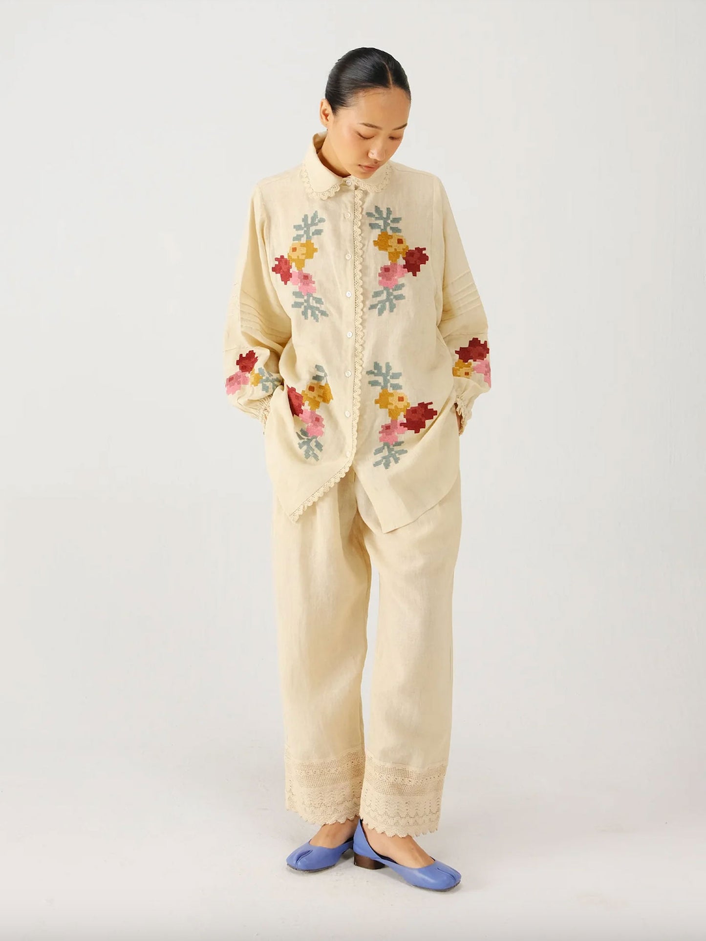 MOIRA SHIRT IVORY PIXEL