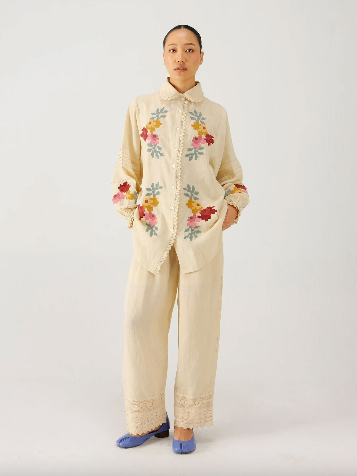 MOIRA SHIRT IVORY PIXEL