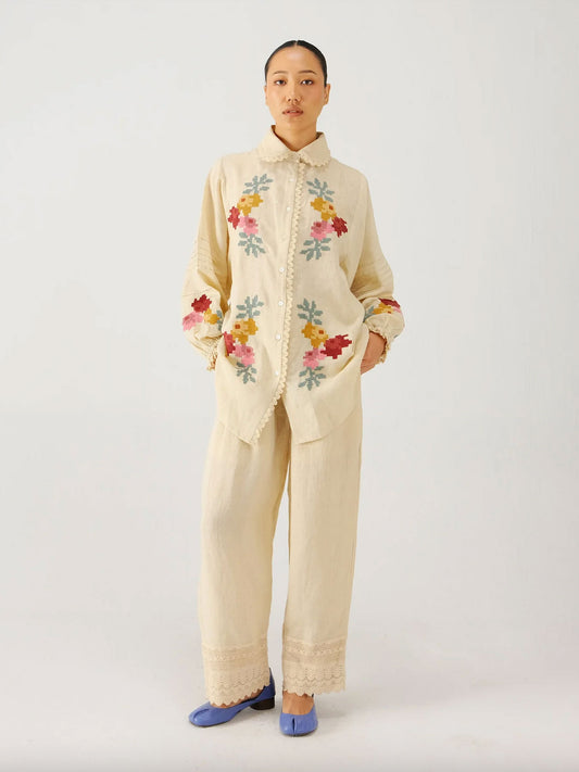 MOIRA SHIRT IVORY PIXEL