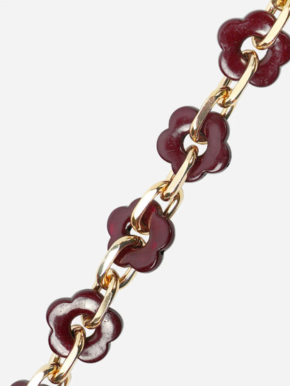 CASSY PHONE CHAIN FLEURS BORDEAUX - 120CM