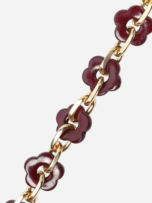 CASSY PHONE CHAIN FLEURS BORDEAUX - 120CM