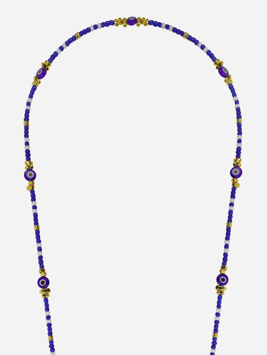 PAROS PHONE CHAIN PERLES BLUE - 120CM