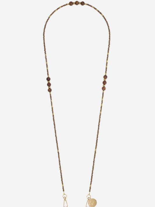 IRIS PHONE CHAIN PERLES BRONZE - 120CM