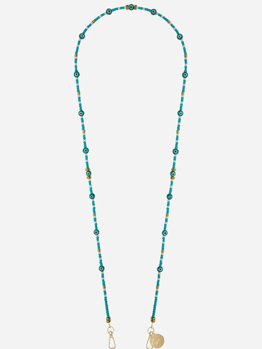 PAROS PHONE CHAIN PERLES TURQUOISE - 120CM