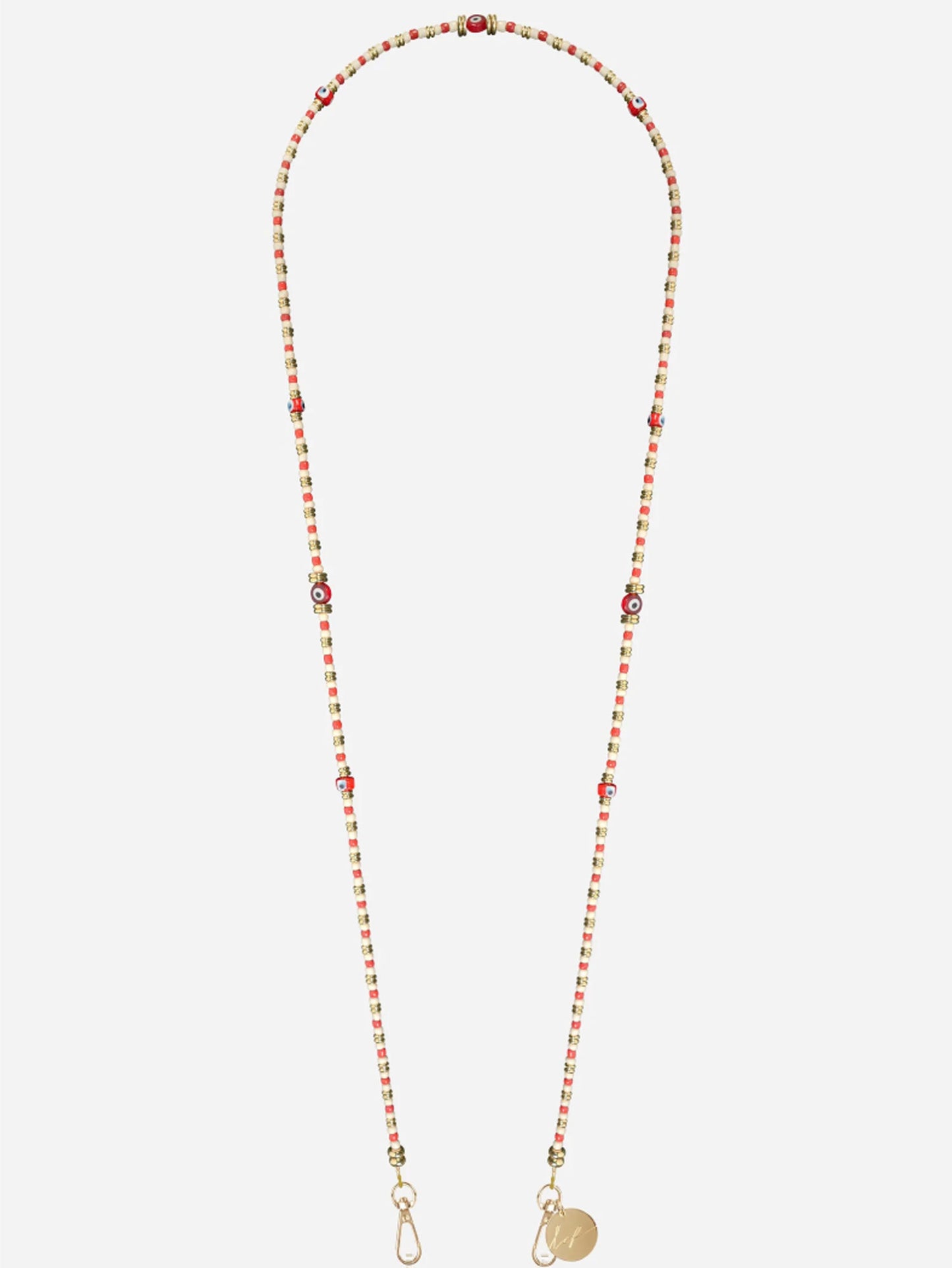 PAROS PHONE CHAIN PERLES RED - 120CM