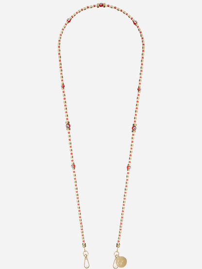 PAROS PHONE CHAIN PERLES RED - 120CM