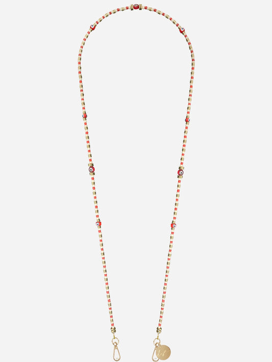 PAROS PHONE CHAIN PERLES RED - 120CM