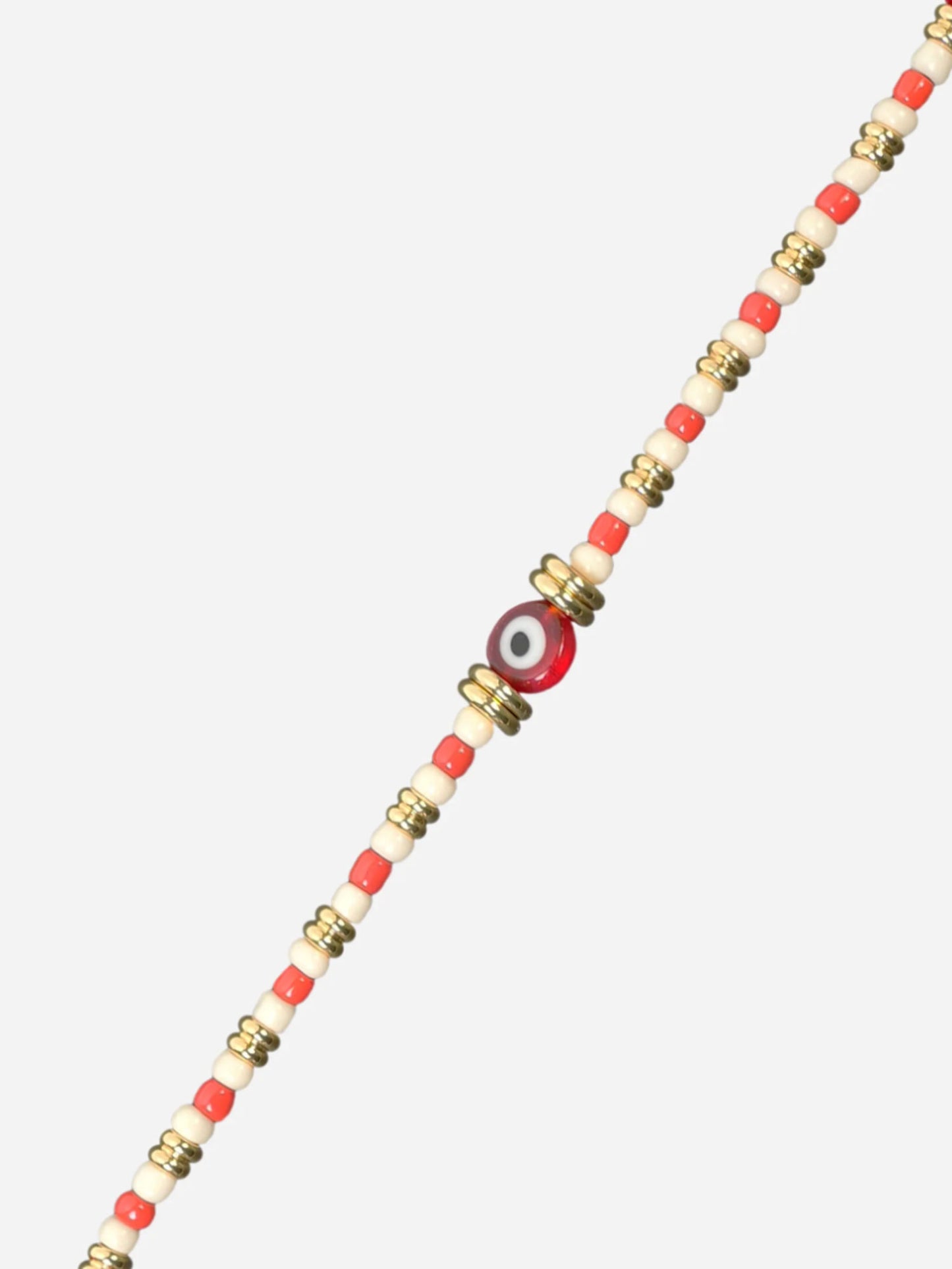 PAROS PHONE CHAIN PERLES RED - 120CM