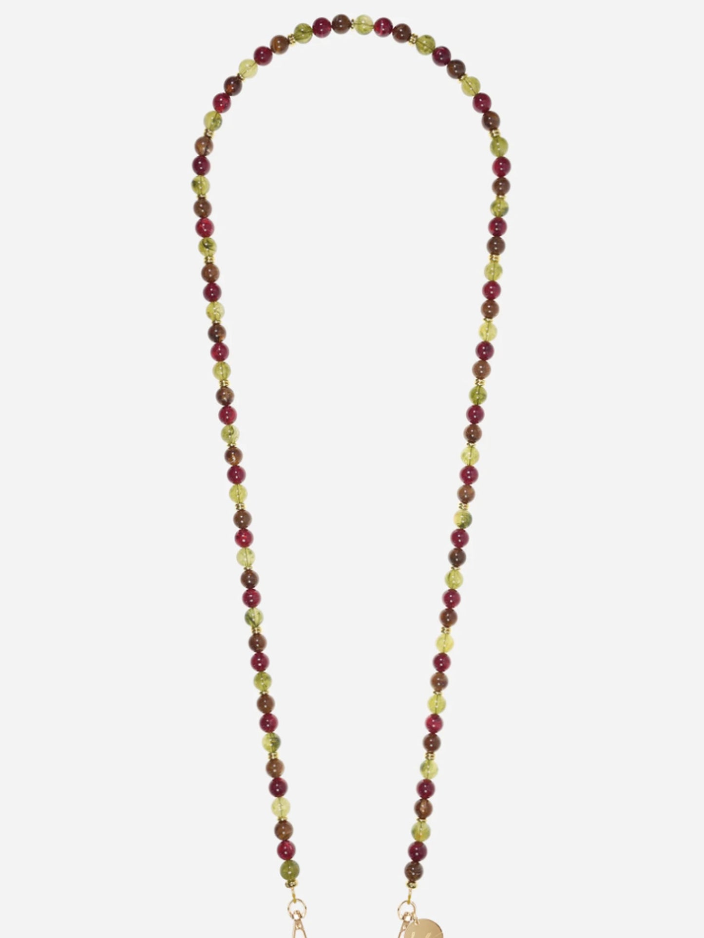 HARPER PHONE CHAIN OLIVE RED BROWN - 120CM