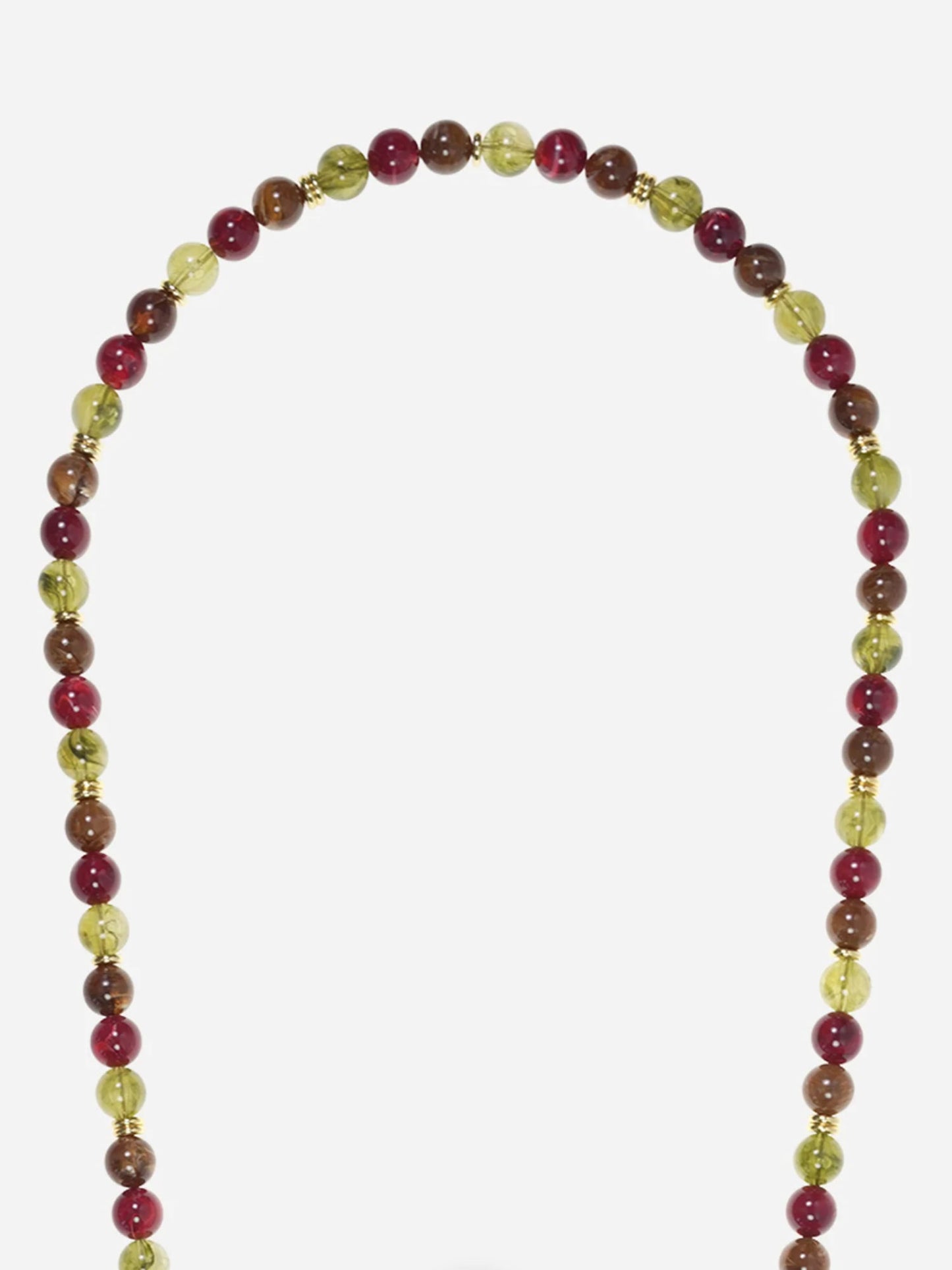 HARPER PHONE CHAIN OLIVE RED BROWN - 120CM