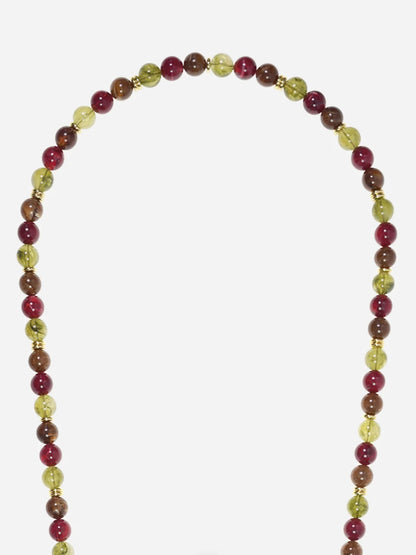 HARPER PHONE CHAIN OLIVE RED BROWN - 120CM
