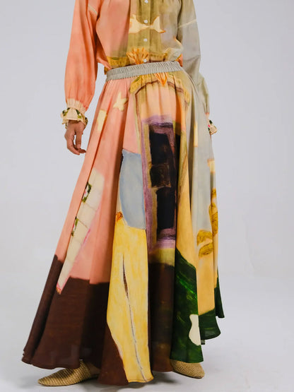 UMBRELLA SKIRT - MORNING COFFEE MULTI