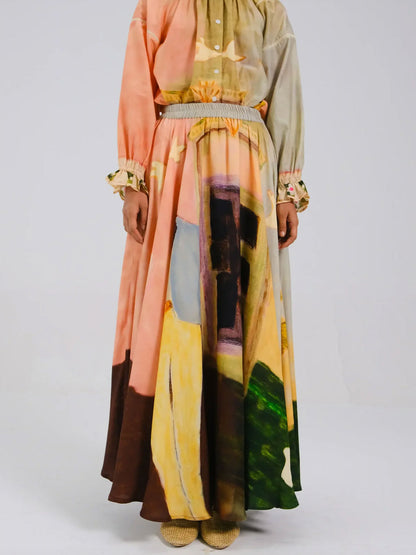 UMBRELLA SKIRT - MORNING COFFEE MULTI